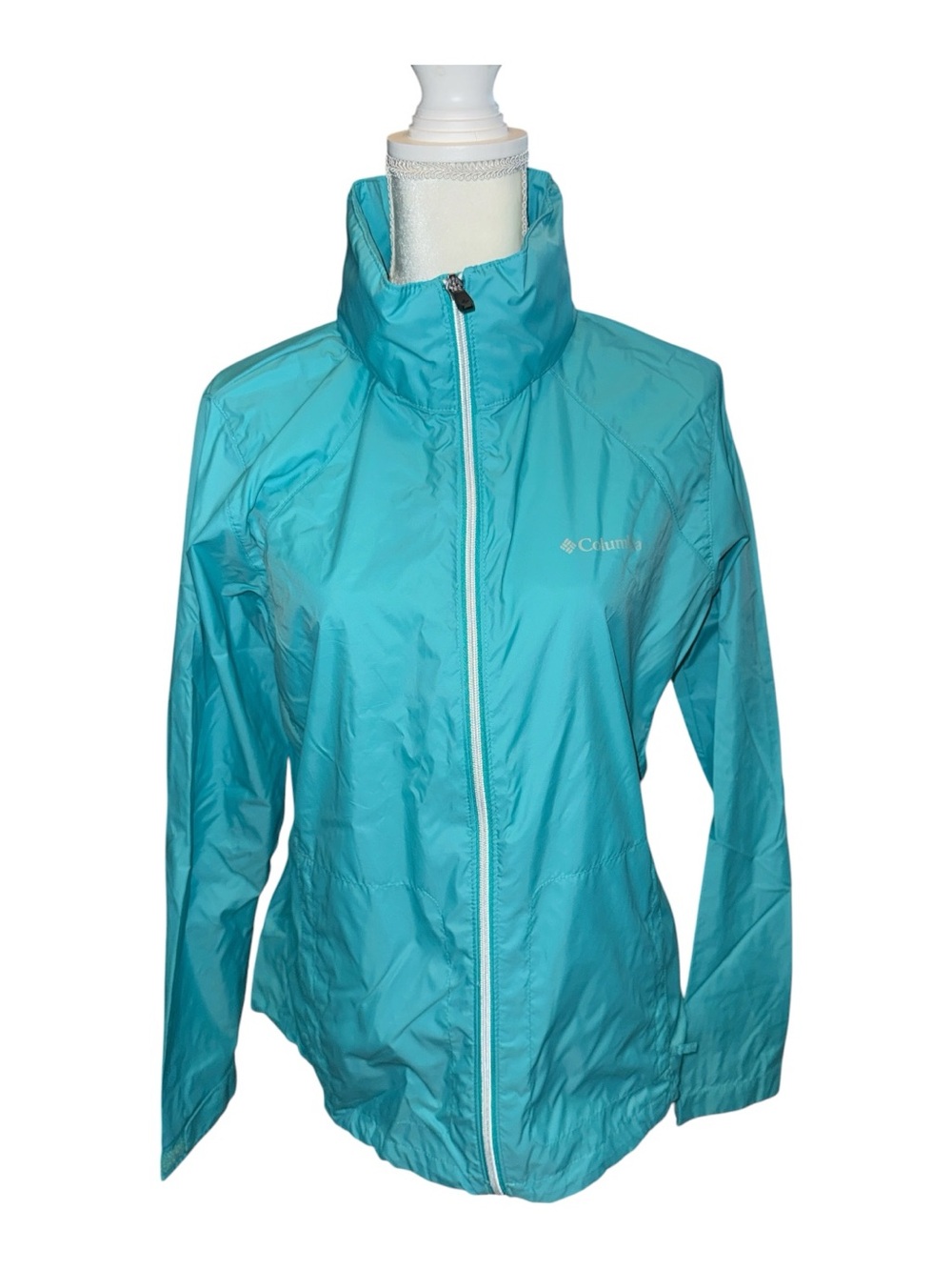 Columbia Women's Turquoise Lightweight Packable Jacket with Hood #115
